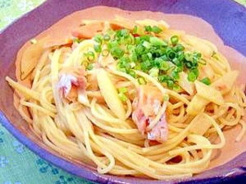 日本人なら誰でも大好き！焼き鮭スパゲティ